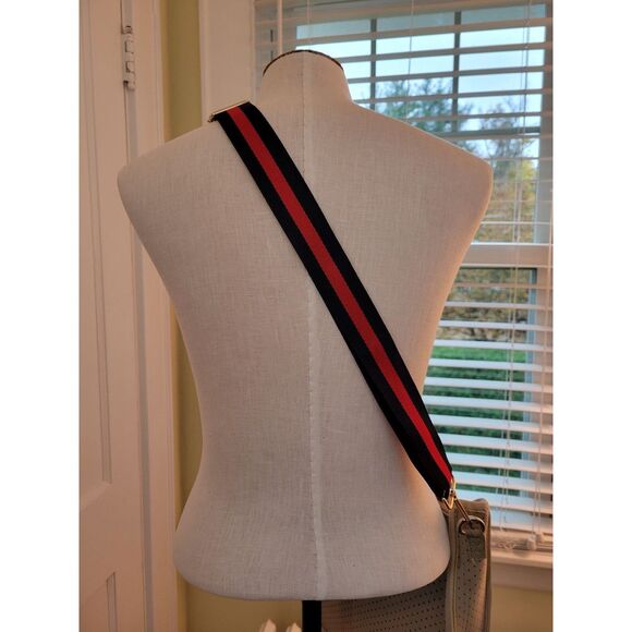 ah • dorned Neoprene Messenger Bag w/ adjustable Red & Blue Striped Guitar strap - Picture 2 of 7